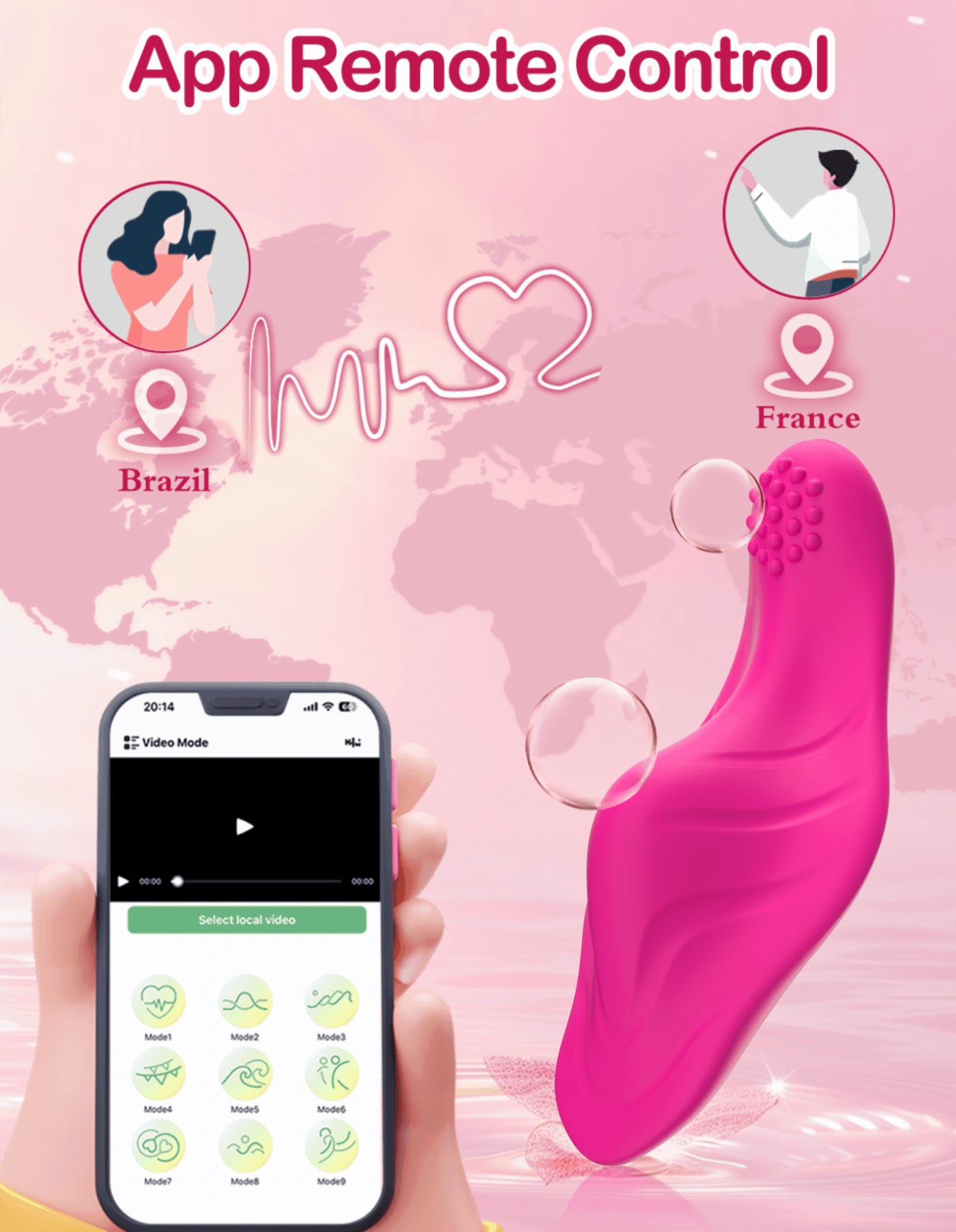 Vibrador Estilo mariposa rosado