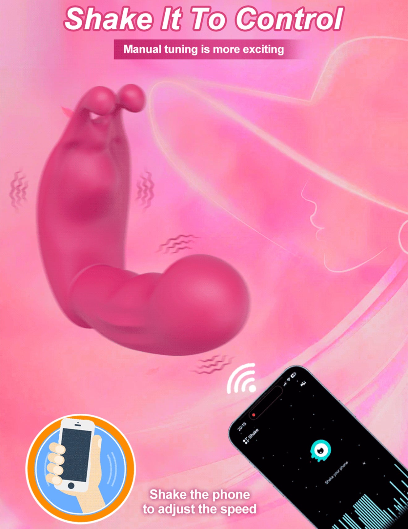 Vibrador estilo mariposa 2 en 1