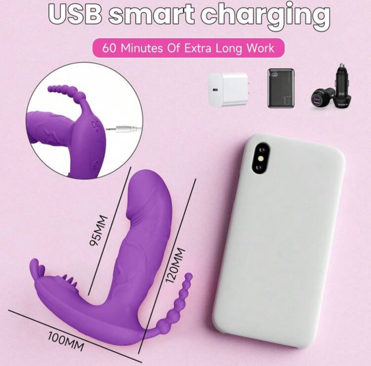 Vibrador Estilo mariposa 3 en 1